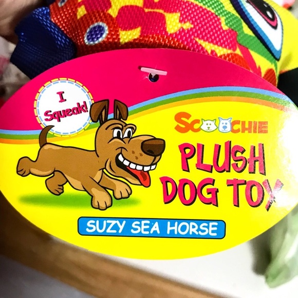 NWT Scoochie Pet 17” Plush Suzy Sea Horse Dog Toy - Picture 6 of 8